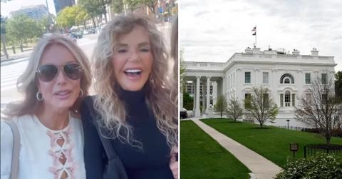 Photo of Dyan Cannon and picture of the White House