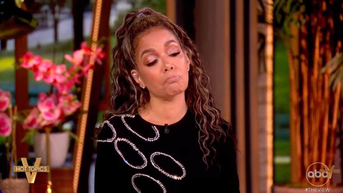 Photo of Sunny Hostin visibly disagreed with her costar, noting the president brought 'bad juju' to NYC.