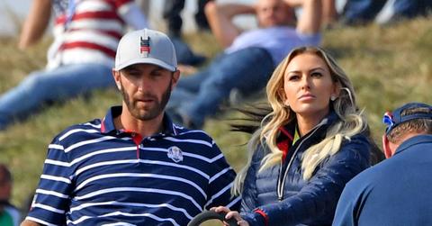 Dustin Johnson and Paulin Gretzky at the Ryder Cup