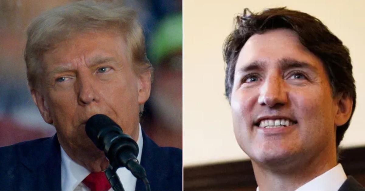 Split photo of Donald Trump and Justin Trudeau