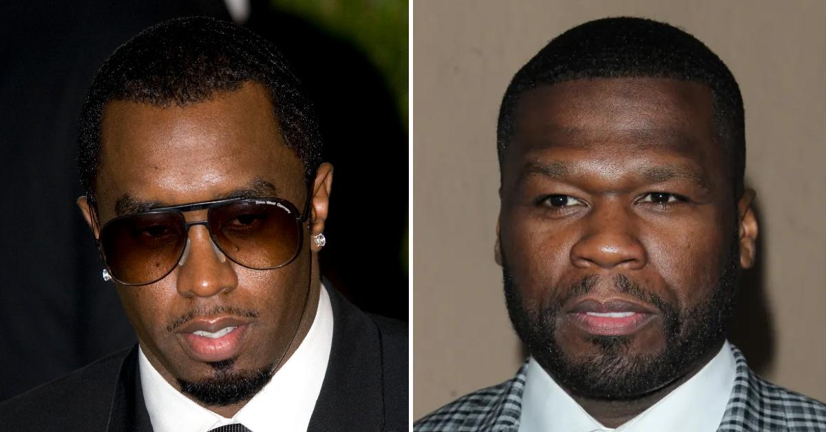 Photo of Sean 'Diddy' Combs and picture of 50 Cent.