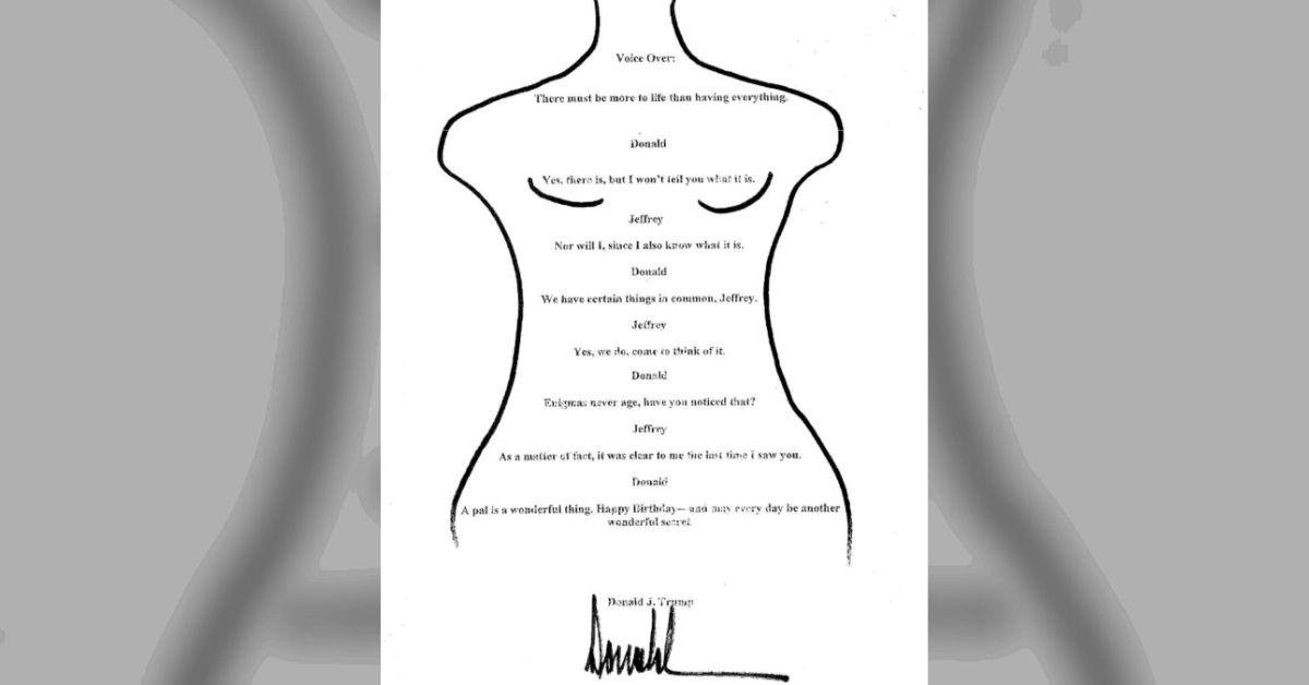 Photo of 'The Wall Street Journal' published the image of Trump's 2003 card to Epstein.