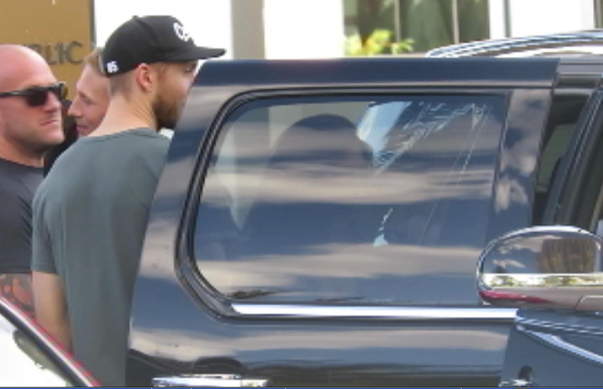 EXCLUSIVE: Calvin Harris leaves Wet Republic pool together with mystery woman who gets into his car before him in Las Vegas