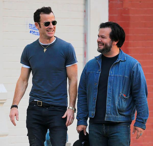 Justin Theroux is all smiles when out and about with Matt Kliegman in Soho, NYC