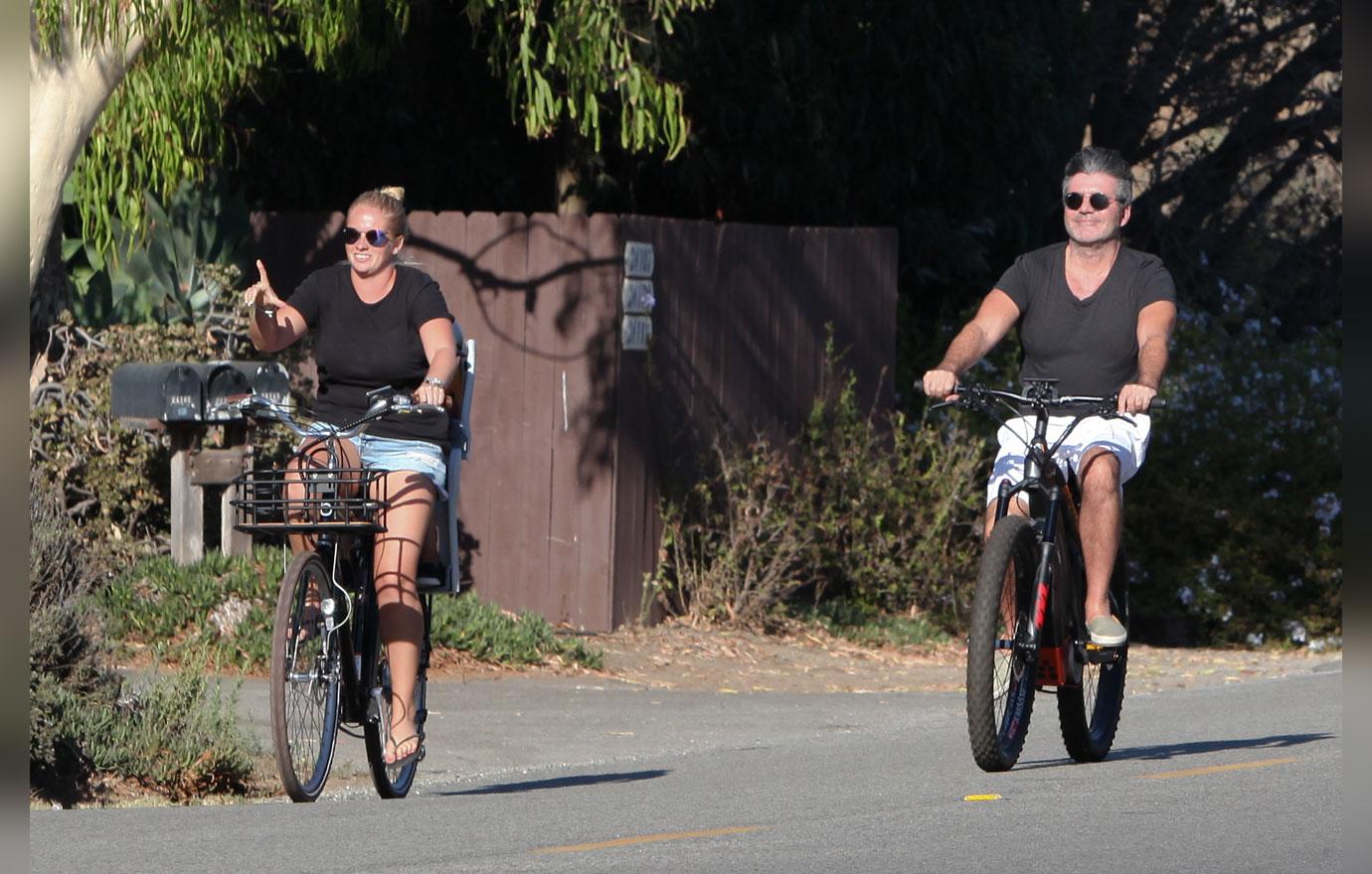 EXCLUSIVE: Simon Cowell rides his electric bicycle and gets ice cream with his son Eric in Malibu, CA