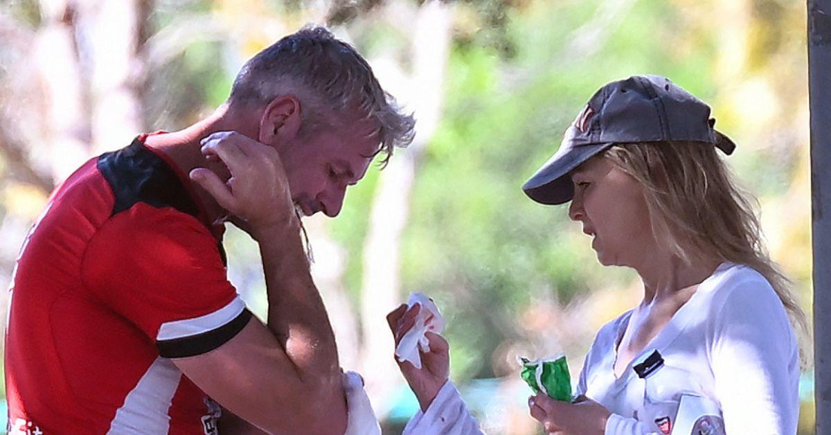 image of A woman claims she tripped on a rug covering a hole at their rental home.