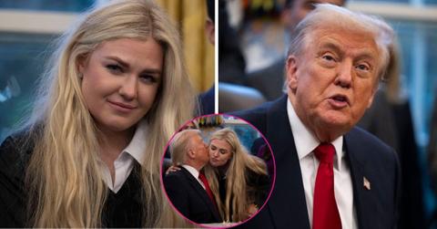 split photo of erika kirk and donald trump