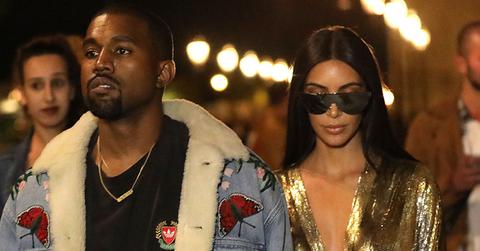 Kim Kardashian, Kanye West, Kourtney and Olivier Rousteing during the Balmain after party