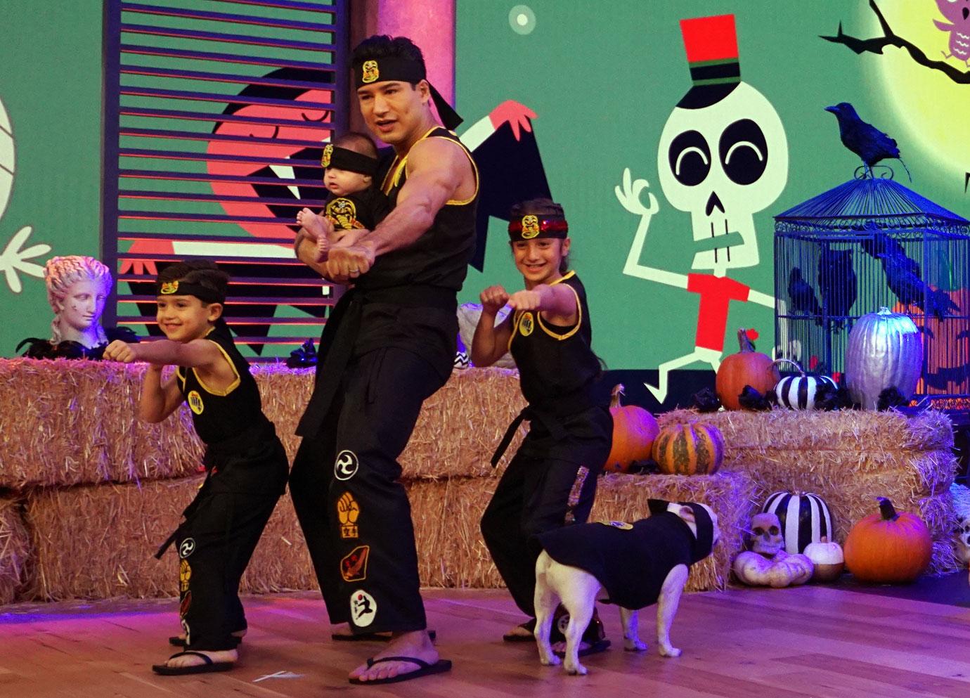 Access Daily’s Mario Lopez and his kids (and dog Julio) join the Halloween fun dressed as The Karate Kid’s Cobra Kai on Access Daily airing Thursday, October 31.