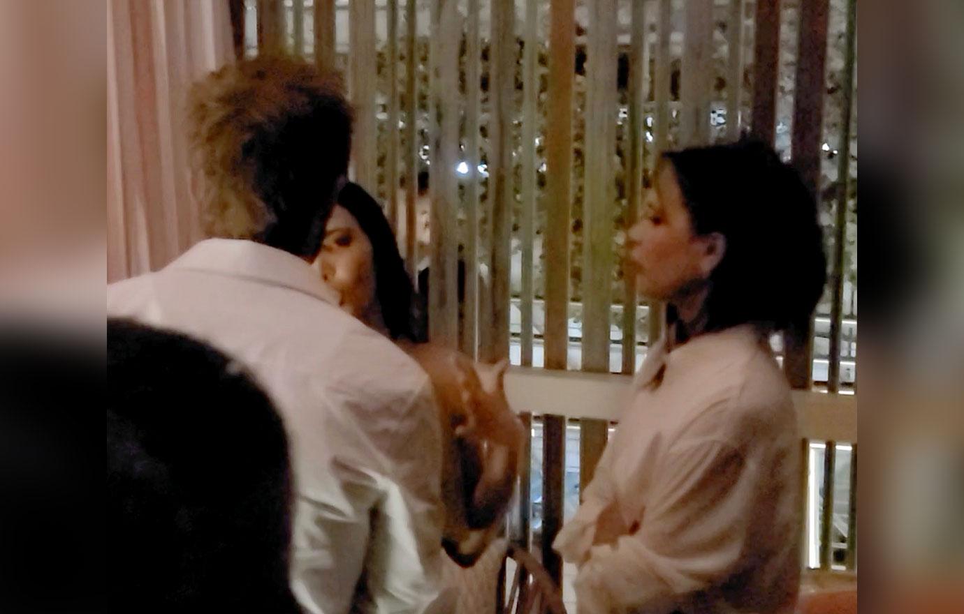 kim kardashian at birthday party with david and victoria beckham