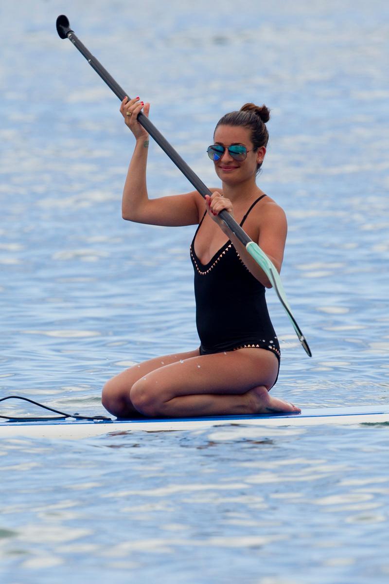 lea michele bikini body workout beach