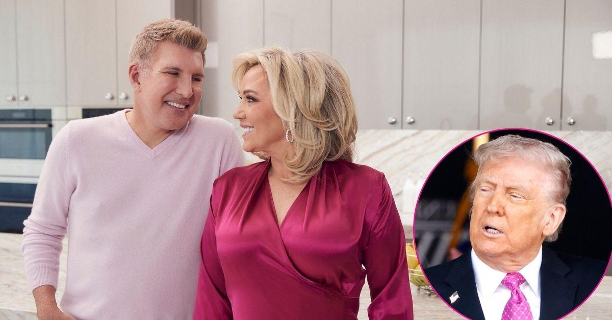 Composite photo of Todd Chrisley, Julie Chrisley and Donald Trump