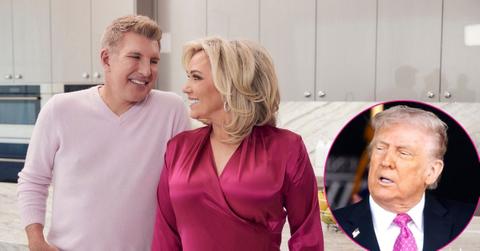 Composite photo of Todd Chrisley, Julie Chrisley and Donald Trump