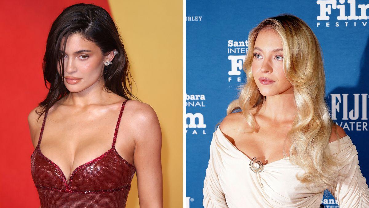 Split photo of Kylie Jenner and Sydney Sweeney