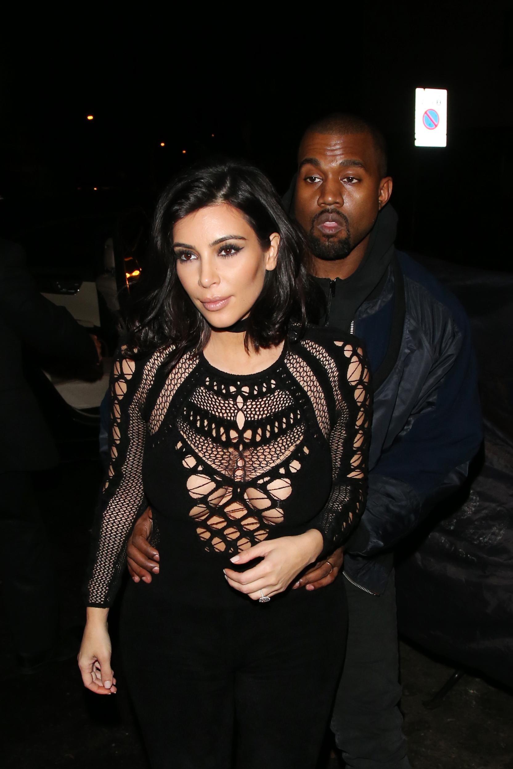 Kim Kardashian and Kanye West at Hakkasan