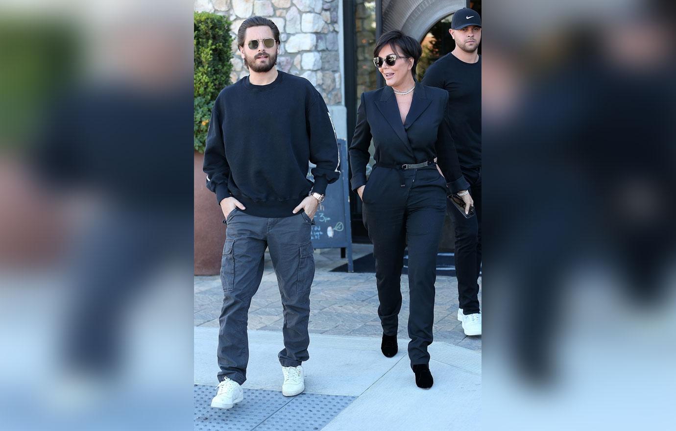 *EXCLUSIVE* Kris Jenner and Scott Disick leave lunch after meeting up with Kim Kardashian