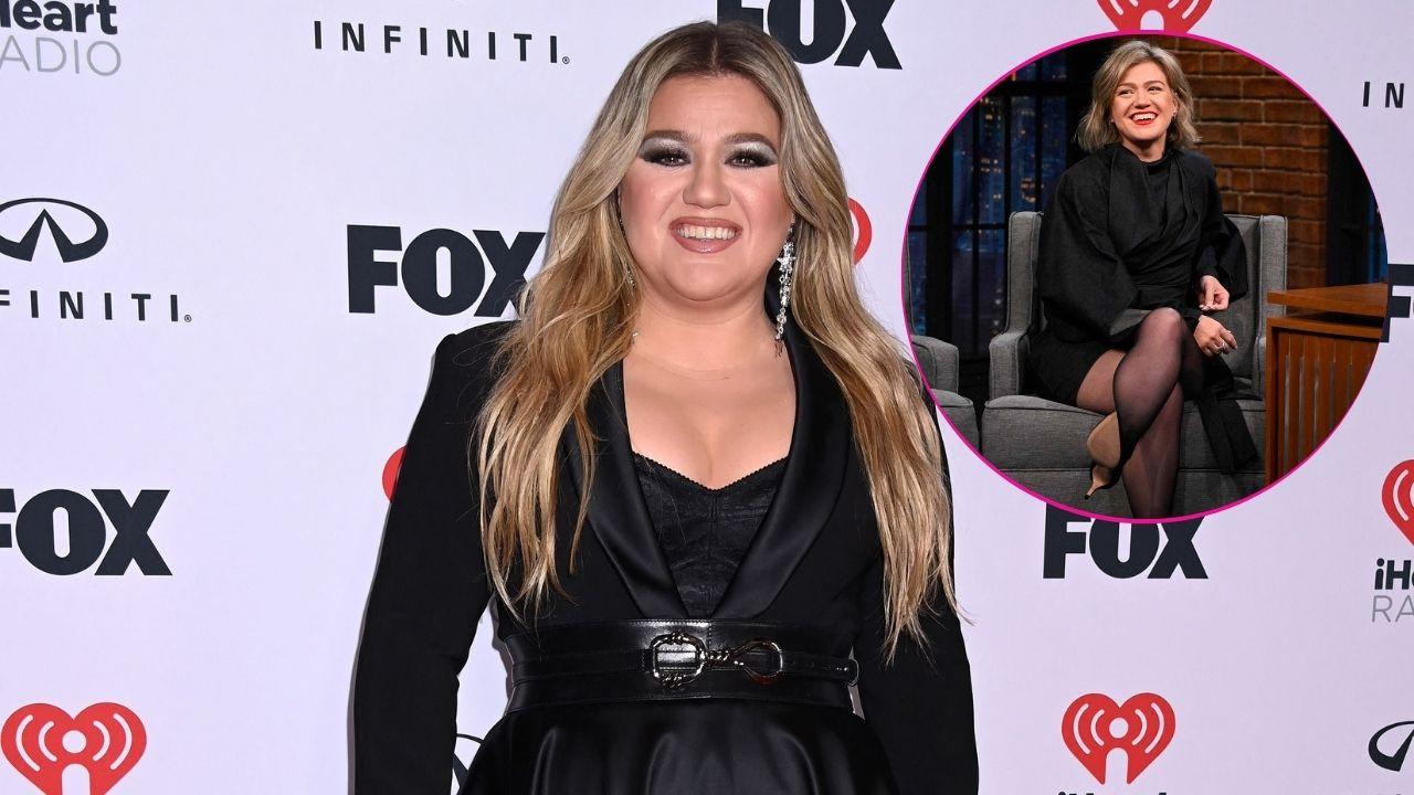 Split photo of Kelly Clarkson