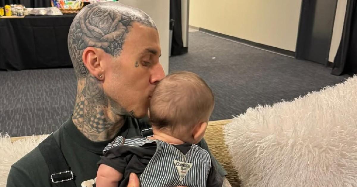 travis barker gushes kourtney kardashian son rocky