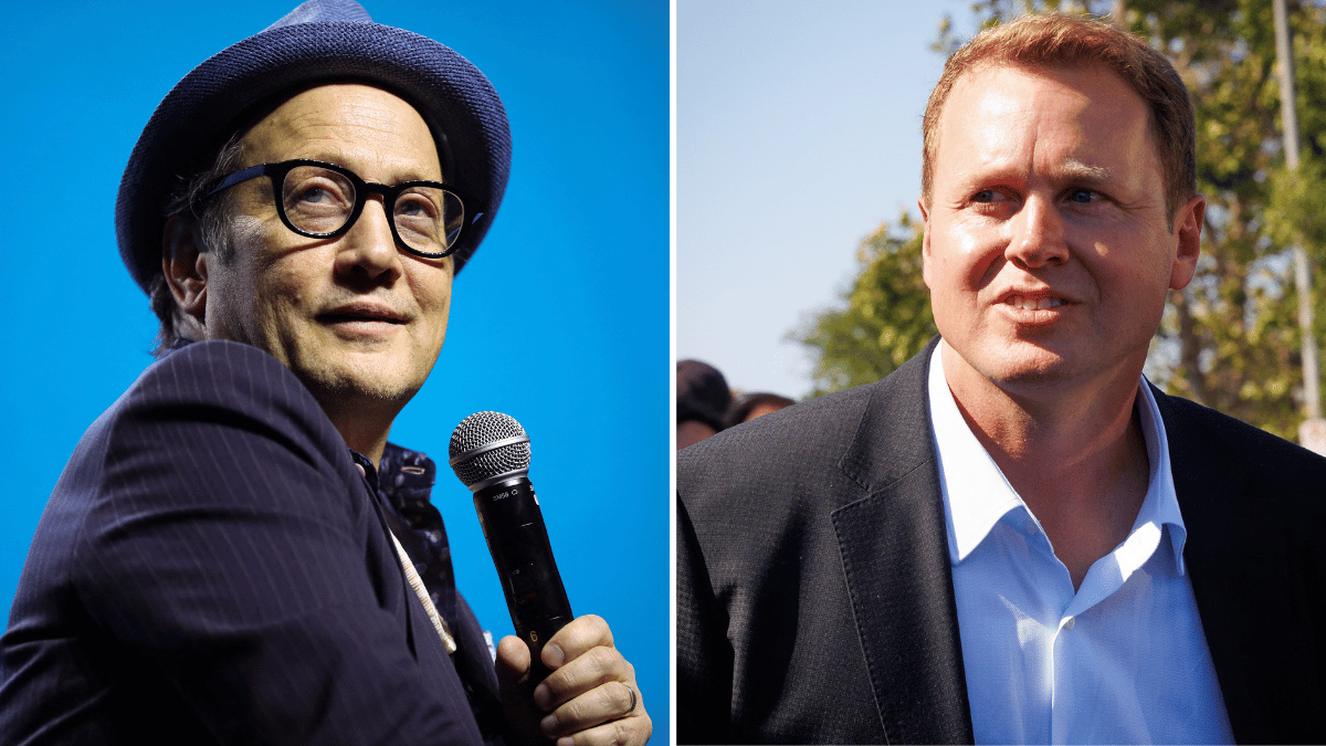 Split photo of Rob Schneider and Spencer Pratt