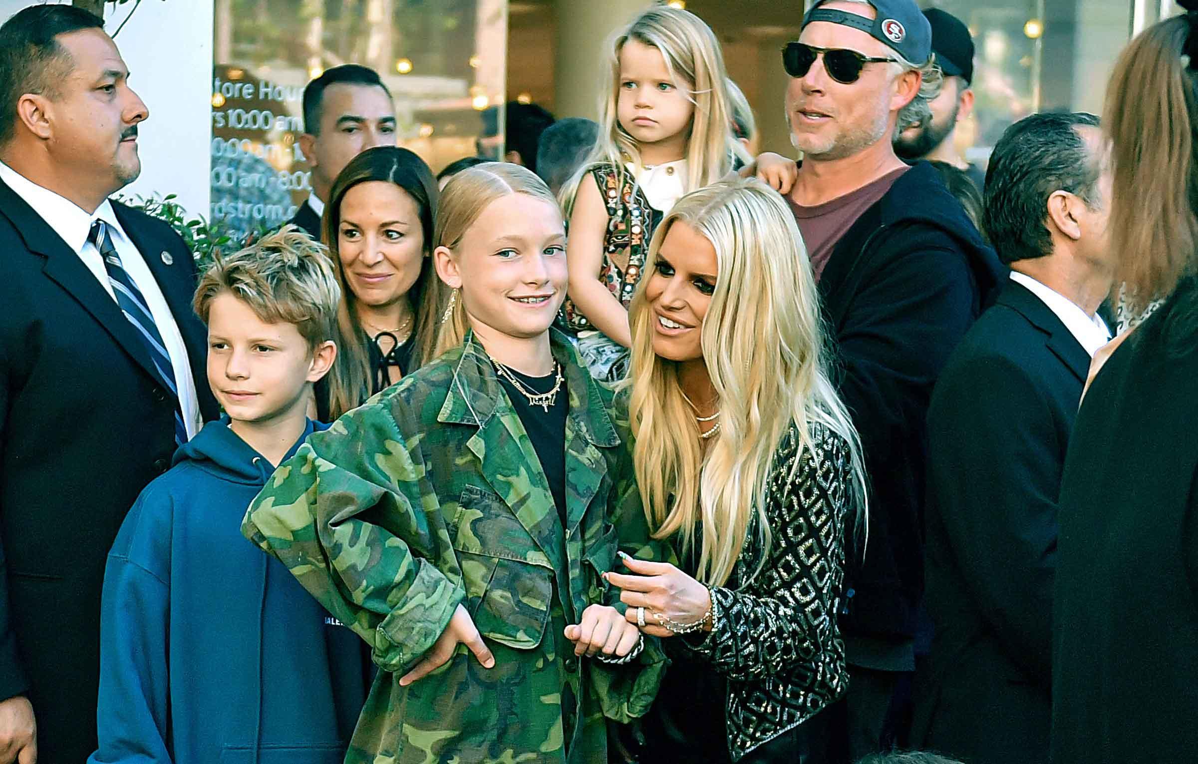 jessica simpsons husband kids cheer her on at fashion launch