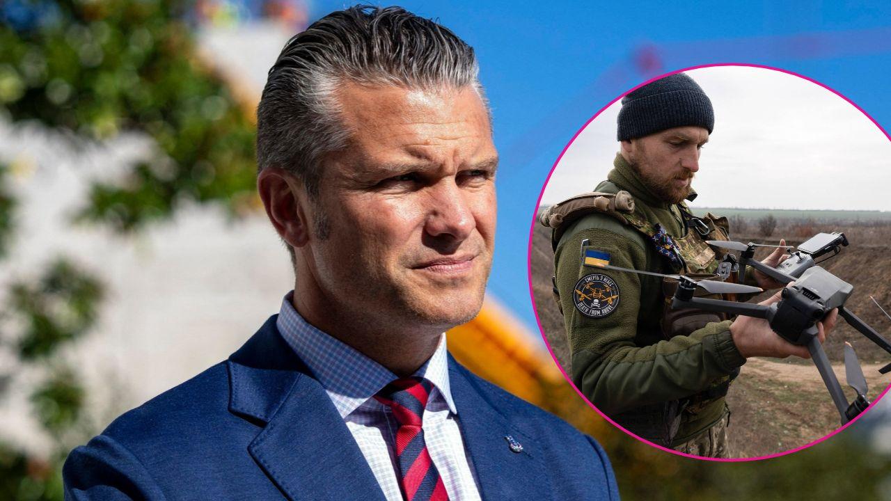 Image of Pete Hegseth and a Ukraine soldier