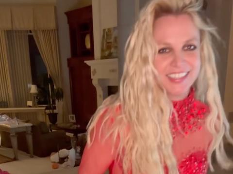 britney spears dances red outfit instagram photos