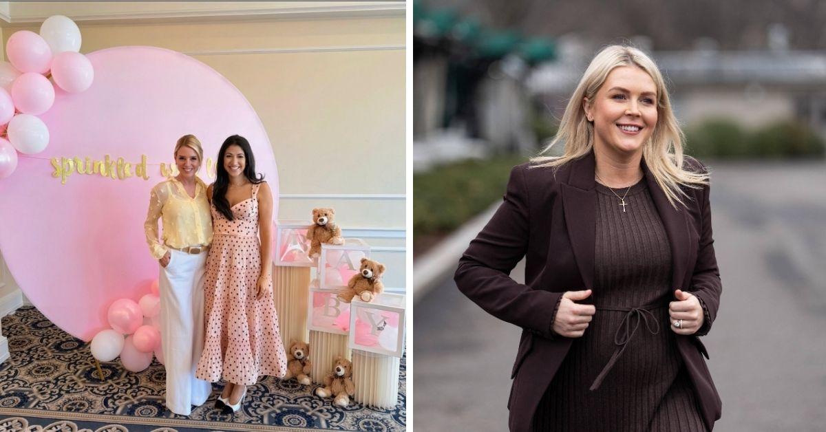 image of The White House press secretary's much older husband was not seen at the event.