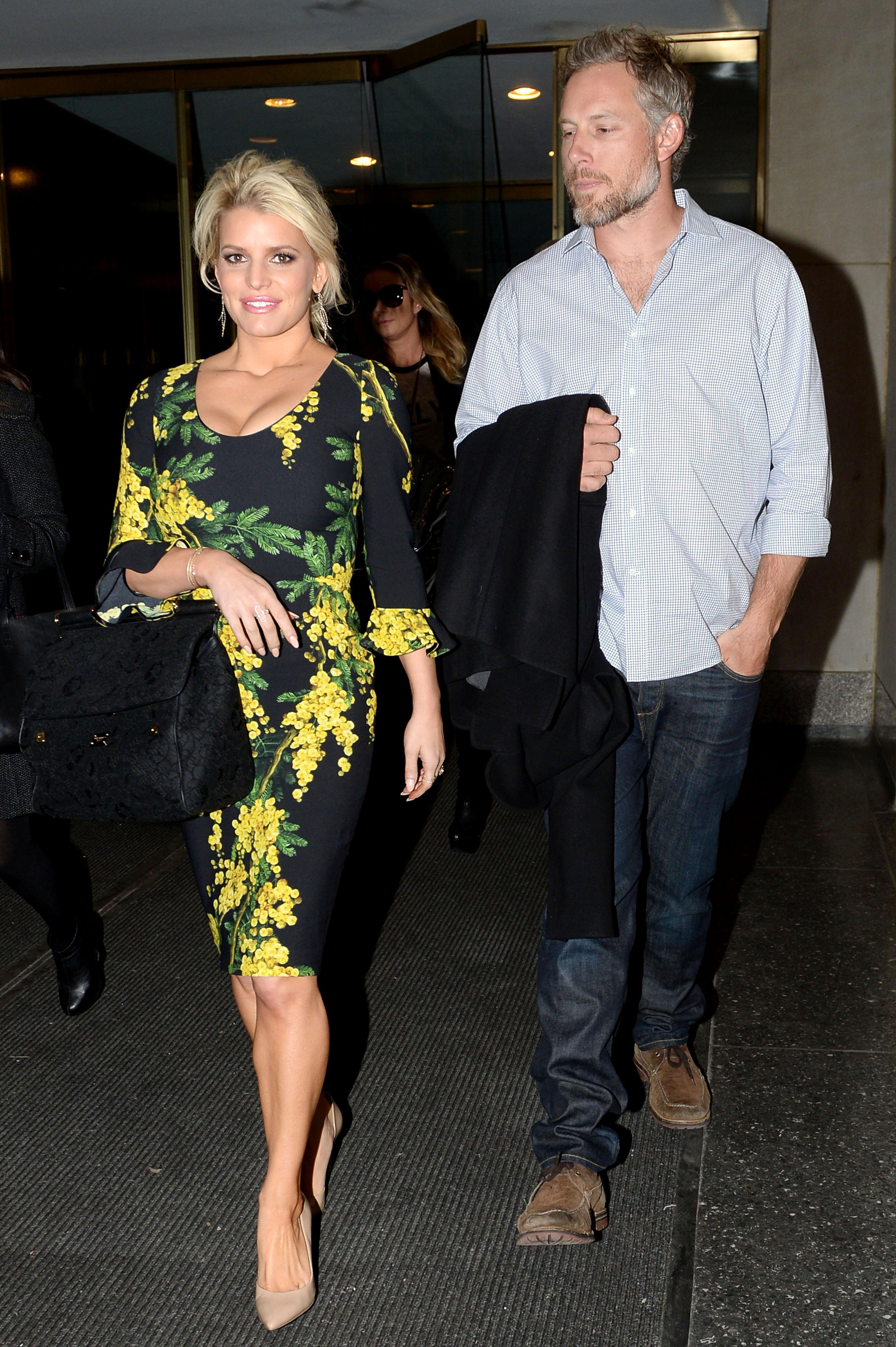 Jessica Simpson and Eric Johnson visit &#8216;Today&#8217; in Rockefeller Plaza before going out for breakfast in Manhattan