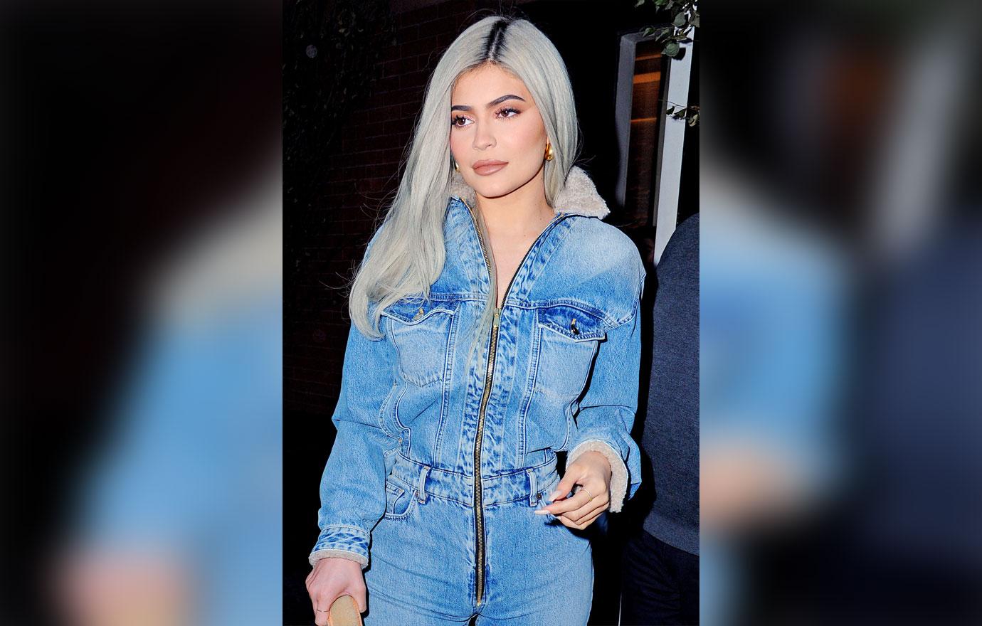 Kylie Jenner heads to dinner in all denim