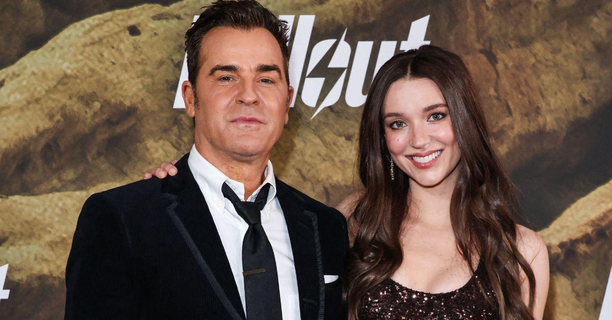 image of Justin Theroux appears alongside returning stars Anne Hathaway, Meryl Streep and Emily Blunt.