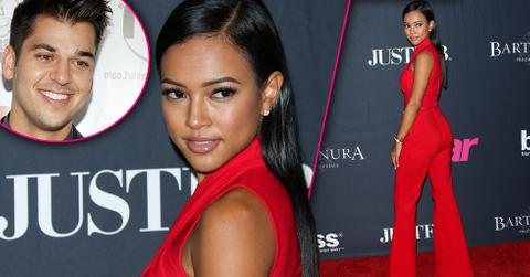 Karrueche tran smile happy dating rob kardashian