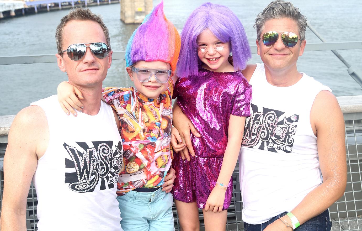 Neil Patrick Harris and David Burtka with their children