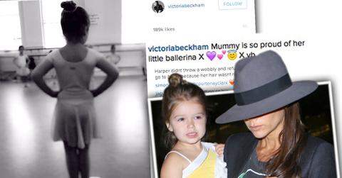 Harper beckham ballet class playing piano