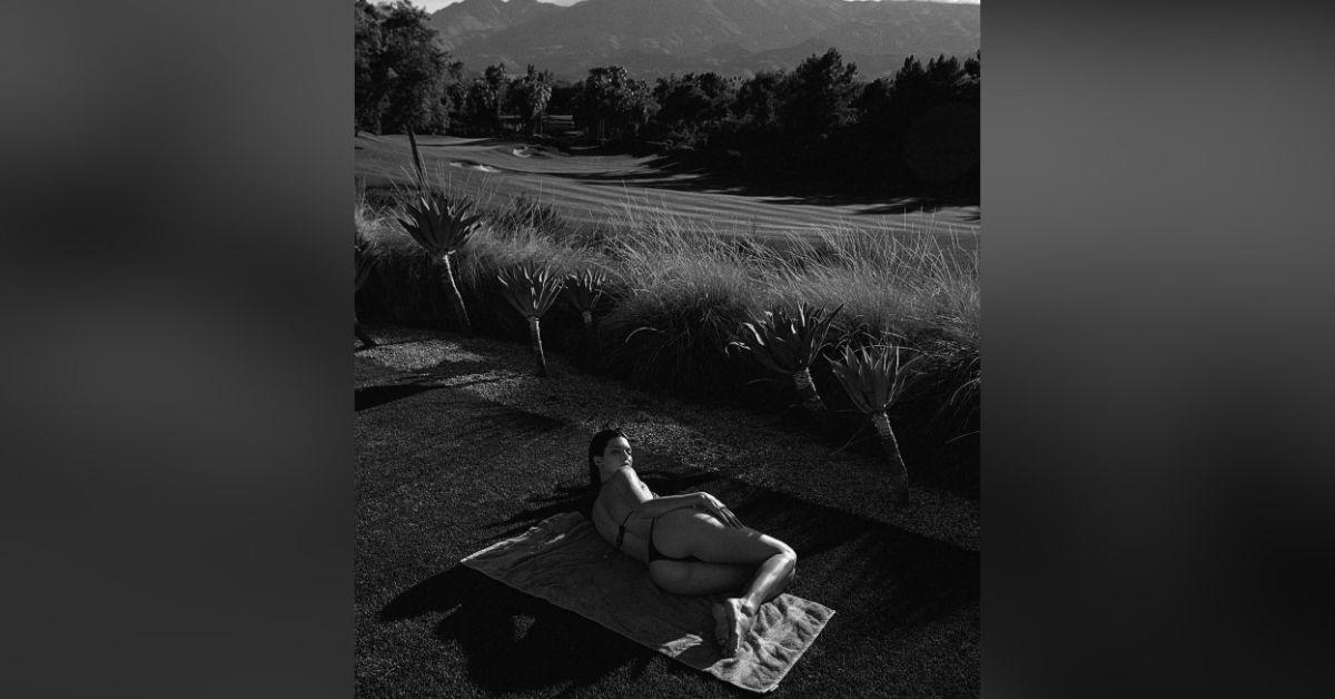 kendall jenner shows off her butt string bikini poolside hot photos