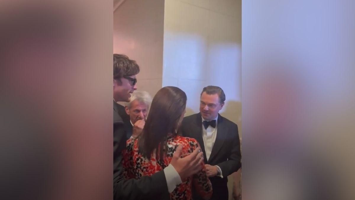 image of Jacob Elordi's mom warmly greeted Sean Penn but missed Leonardo DiCaprio’s attempt to introduce his mother.