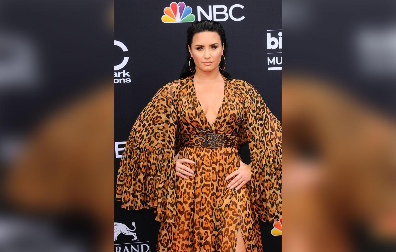 Demi Lovato Wearing Leopard Print Dress