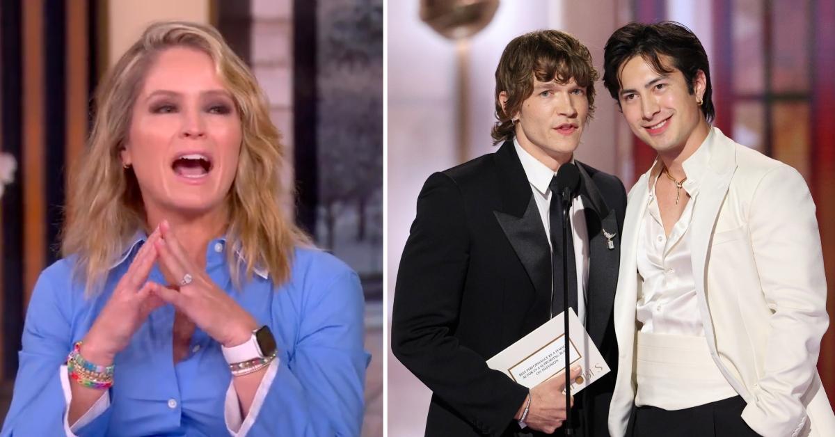 Composite photo of Sara Haines, Connor Storrie and Hudson Williams