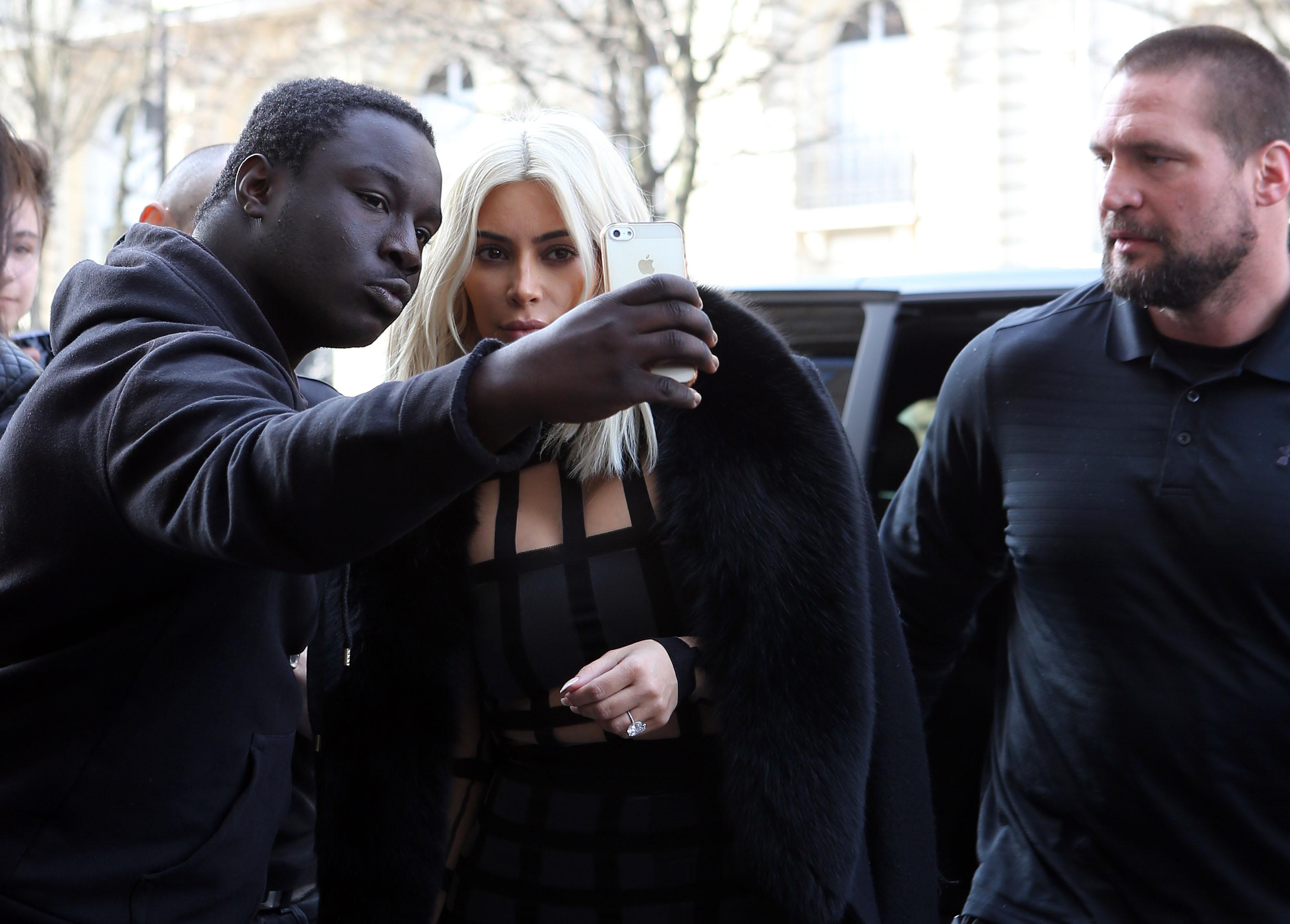 Kim Kardashian leaving a shooting for ELLE magazine at Studio Zero in Paris