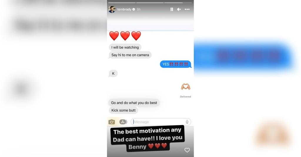 Tom Brady Shares Text Exchange With Son Ben Before Game
