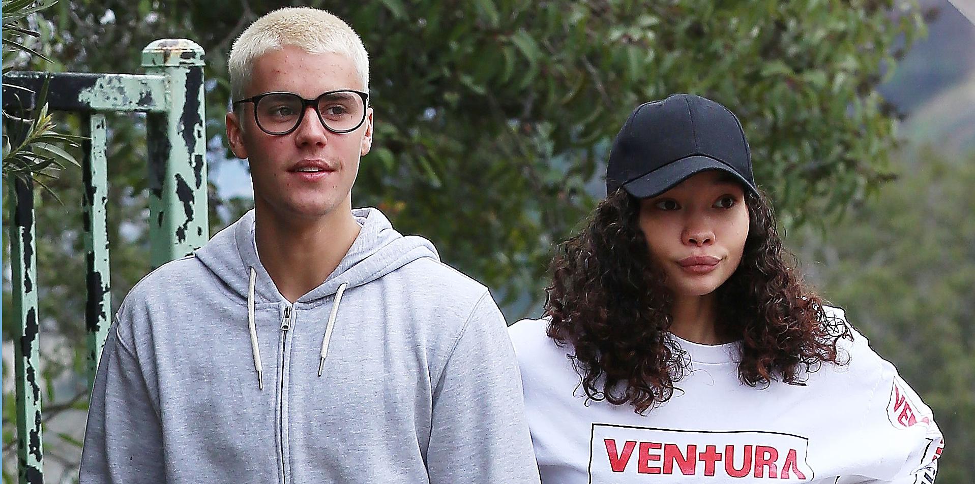 PREMIUM EXCLUSIVE: Justin Bieber takes a run in the canyon with model, Ashley Moore in Los Angeles.Justin Bieber Takes a Run up tne Canyon With Ashley Moore