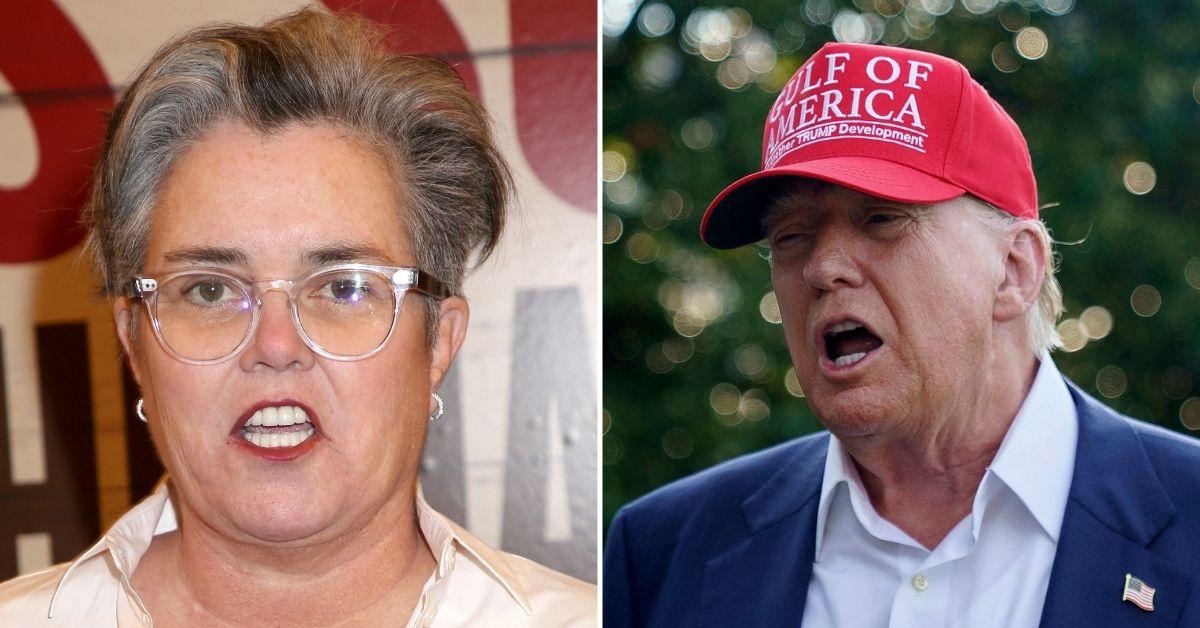 Photo of Rosie O'Donnell, Donald Trump. 