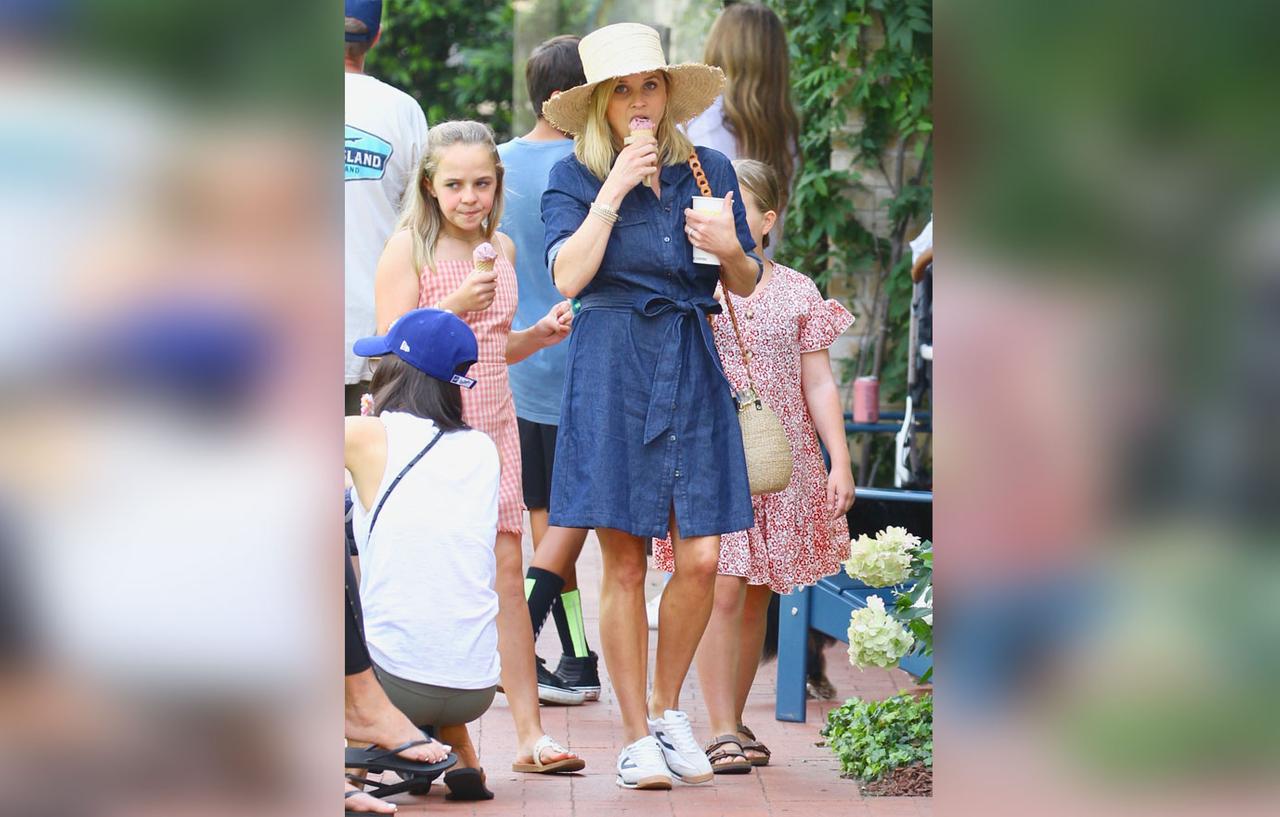 Reese Witherspoon Spotted Eating Ice Cream & Strolling Through LA