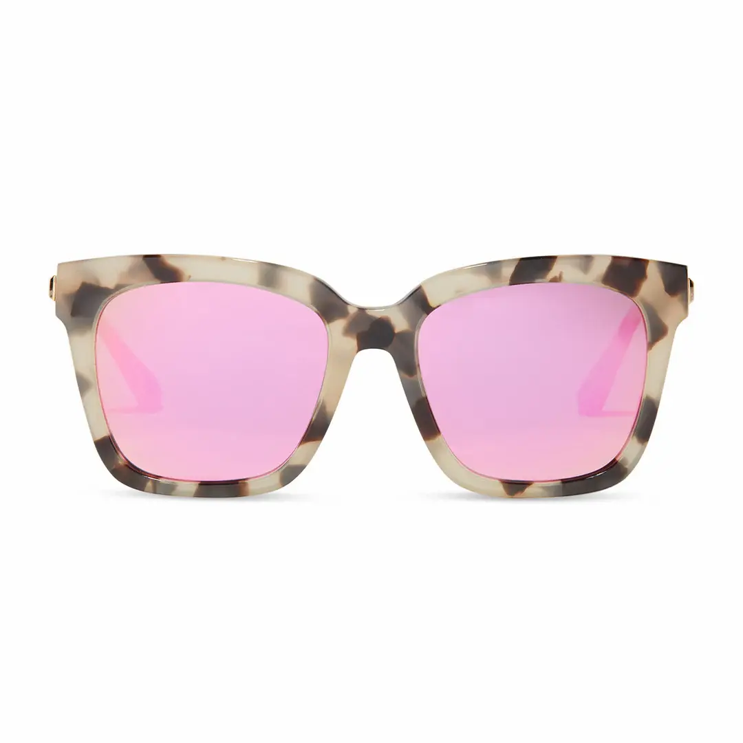 diff eyewear bella cream tortoise pink mirror sunglasses alt x