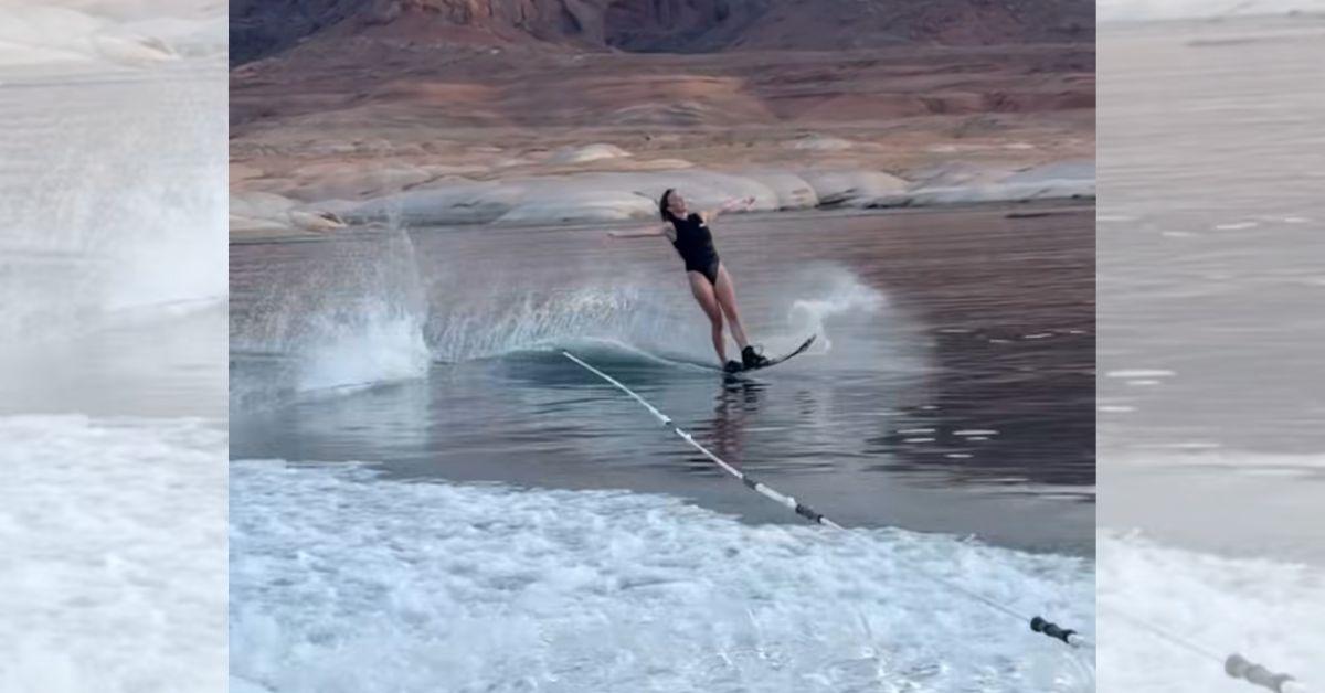 photo of The actress showed off her waterskiing skills