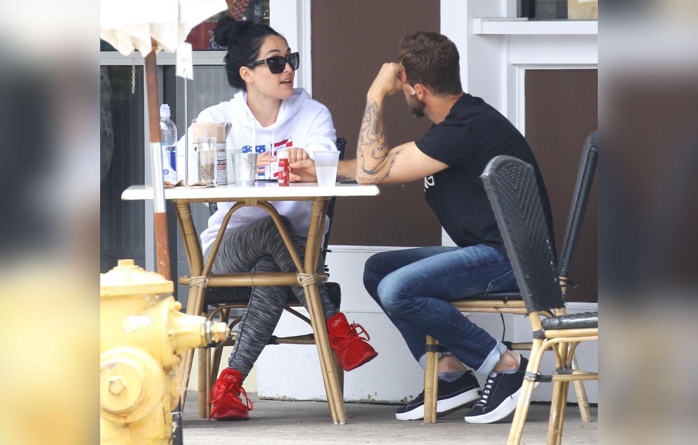 Nikki Bella and Artem Chigvintsev Look Cozy Eating Breakfast