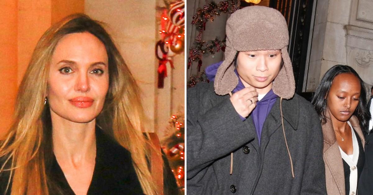 Photo of Angelina Jolie; picture of Maddox and Zahara Jolie-Pitt.