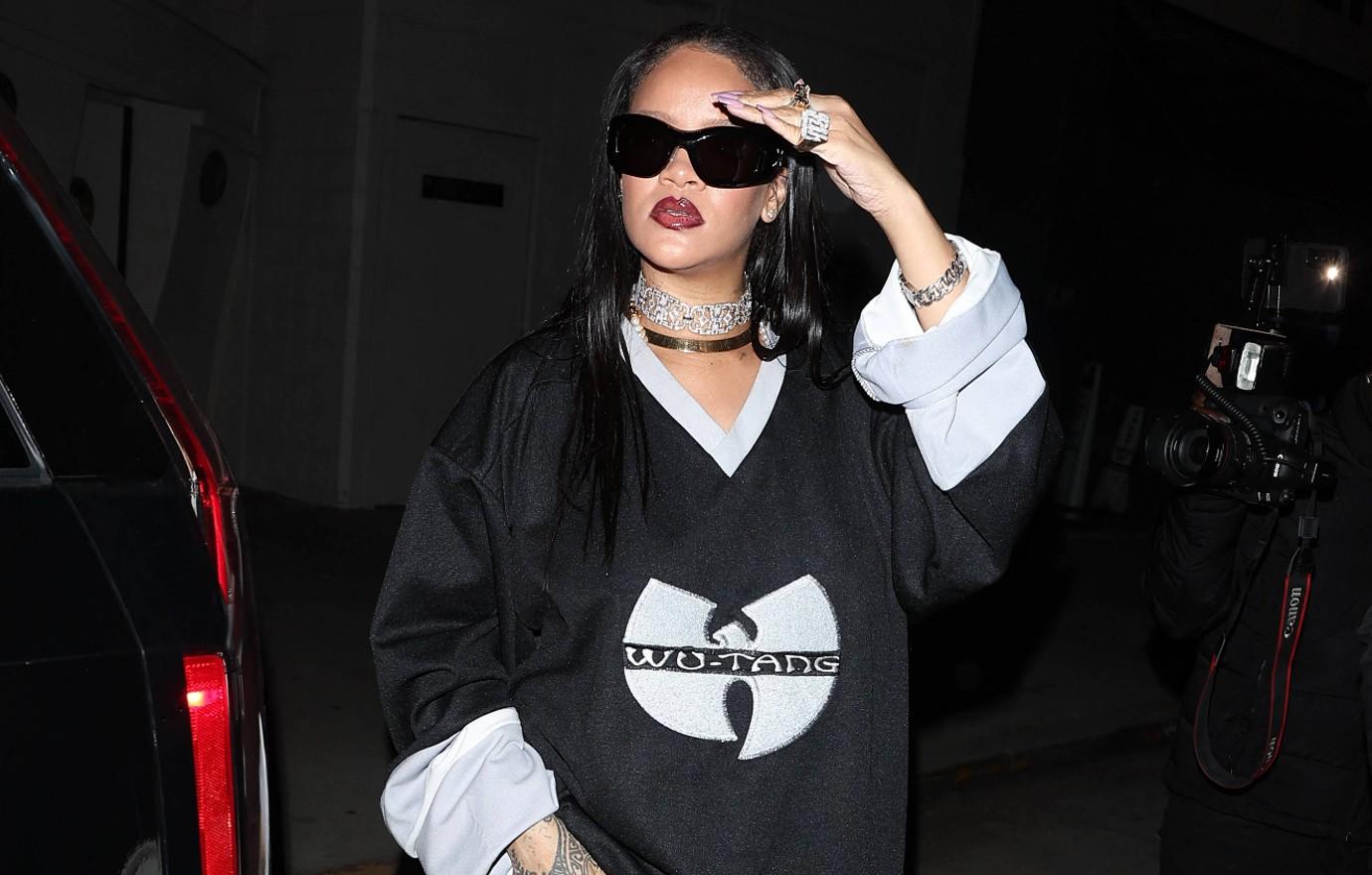 Pregnant Rihanna Walks on Gold in Tom Ford Padlock Sandals With Son –  Footwear News