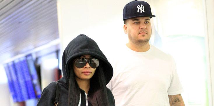 EXCLUSIVE: Blac Chyna and Rob Kardashian at the airport in NYC