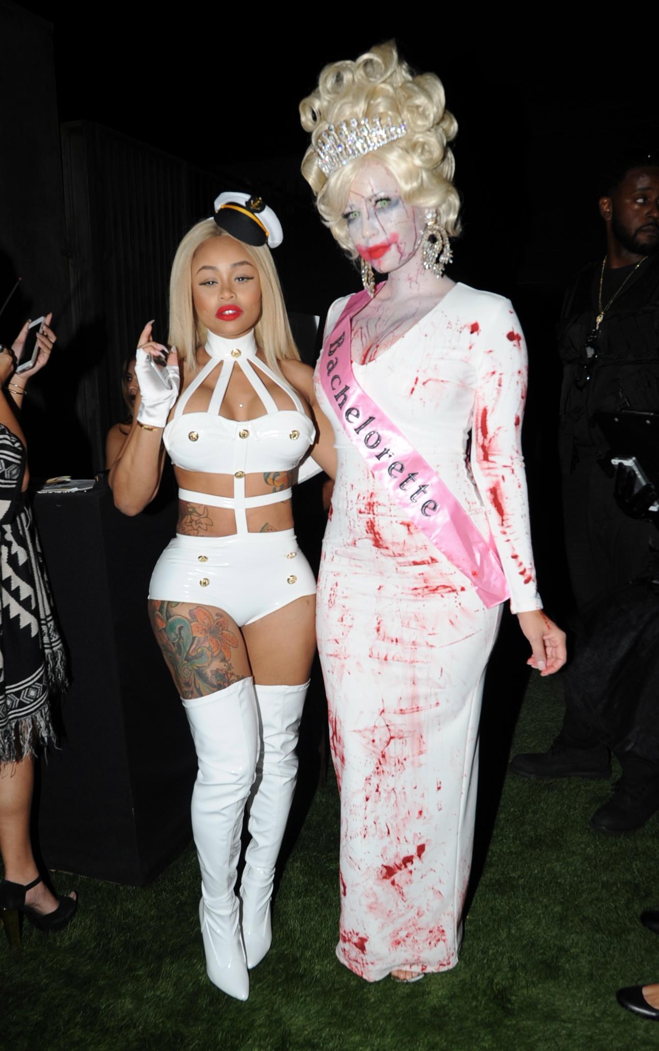 EXCLUSIVE: Amber Rose and Blac Chyna at Haloween party, the ladies looked stunning on their night out together