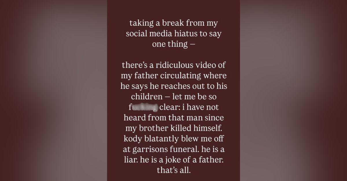image of Leon Brown called their dad a 'liar' in a harsh Instagram post.